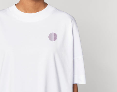 Räglan Oversized T-shirt Lavender / XXS Oversized T-shirt Weiß mit Logo Stick