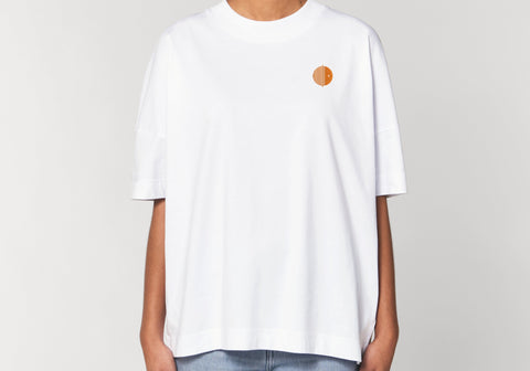 Räglan Oversized T-shirt Orange / XXS Oversized T-shirt Weiß mit Logo Stick