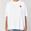 Räglan Oversized T-shirt Rot / XXS Oversized T-shirt Weiß mit Logo Stick
