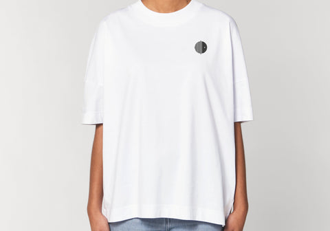 Räglan Oversized T-shirt Schwarz / XXS Oversized T-shirt Weiß mit Logo Stick