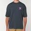 Räglan T-Shirts Kurzarm Butterfly Oversized T-shirt Grau