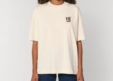 Räglan T-Shirts Kurzarm Butterfly Oversized T-shirt Natural