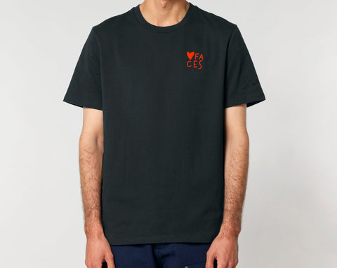 Räglan T-Shirts Kurzarm No Backprint - black / XXS T-Shirt "Faces"