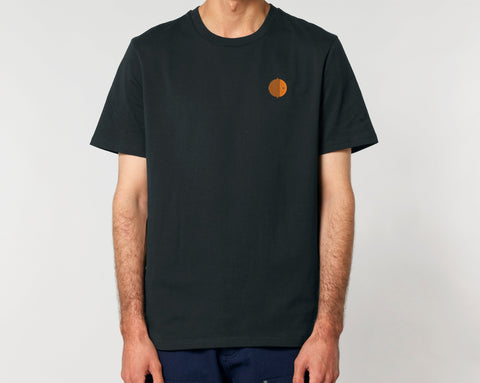 Räglan T-Shirts und Longsleeves Orange / XXS Schwarzes T-Shirt mit Logo Stick