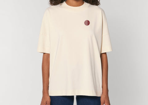 Räglan T-Shirts und Longsleeves Weinrot / XXS Oversized T-shirt Natural Raw mit Logo Stick