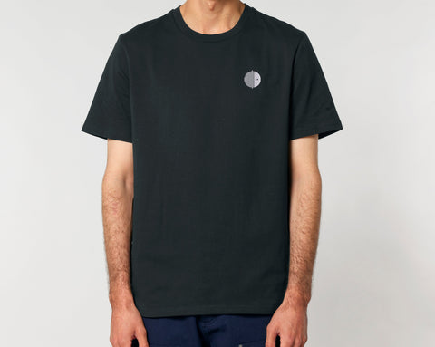 Räglan T-Shirts und Longsleeves Weiß / XXS Schwarzes T-Shirt mit Logo Stick